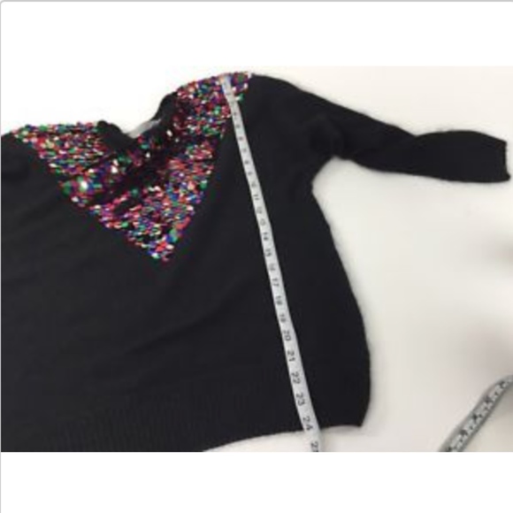 Lauren Cole Womans Black Vintage Sequin Sweater - Picture 5 of 8